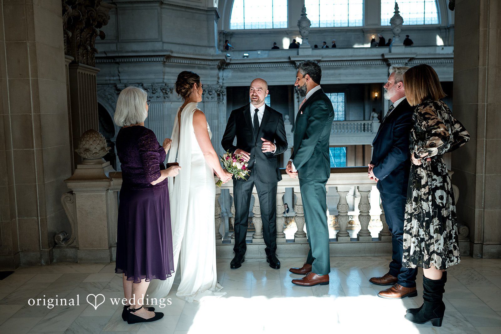 The bride and groom are about to exchange marital vows