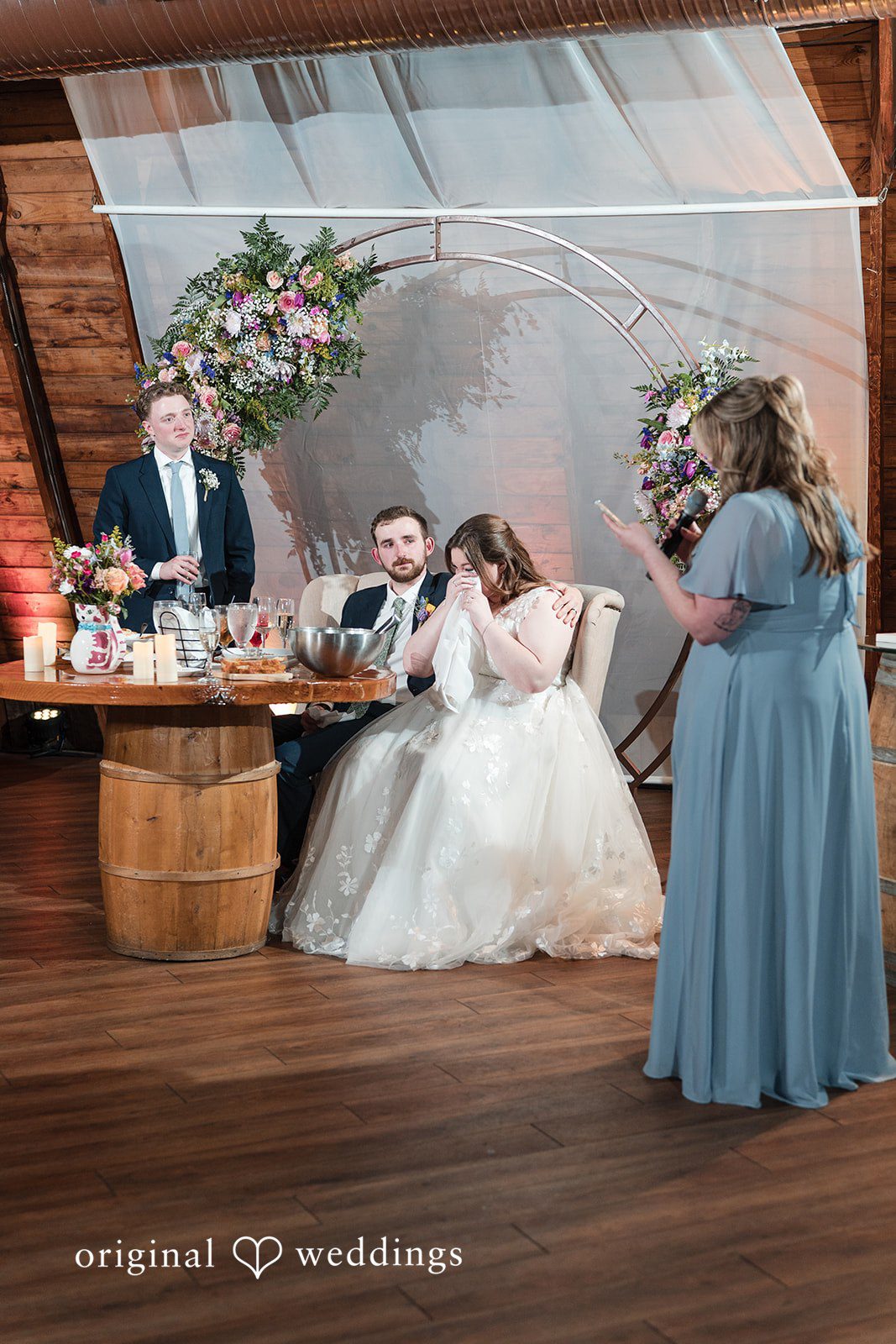 Emotional wedding speech at Perona Farms