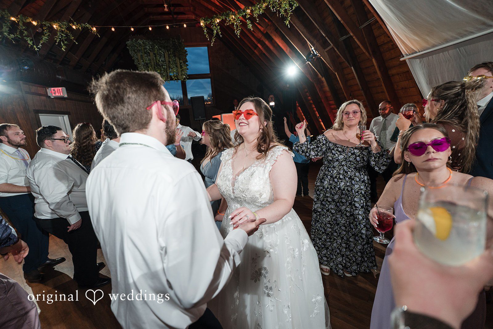 Fun dance floor moment at Perona Farms