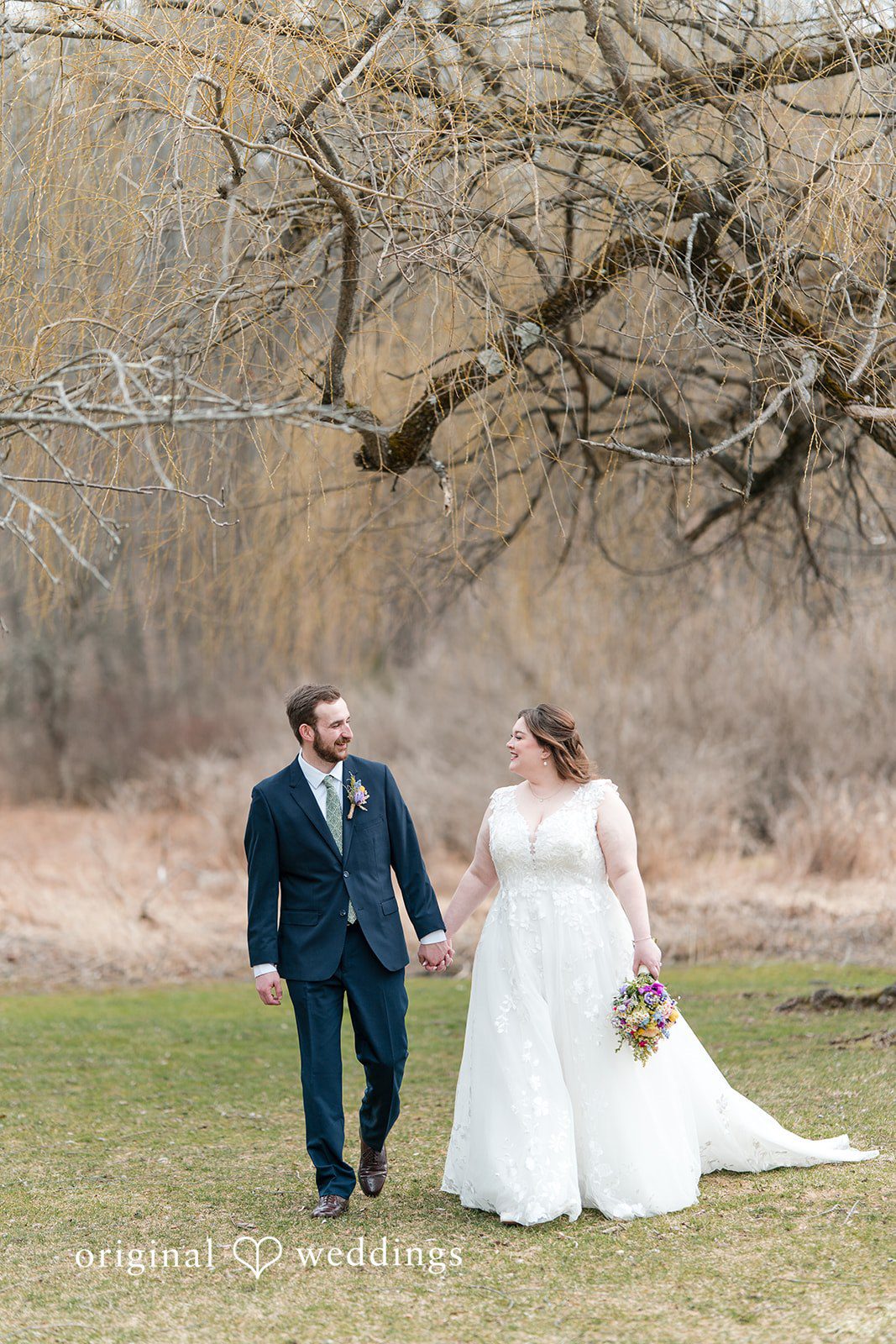 Elegant outdoor couple portrait at Perona Farms