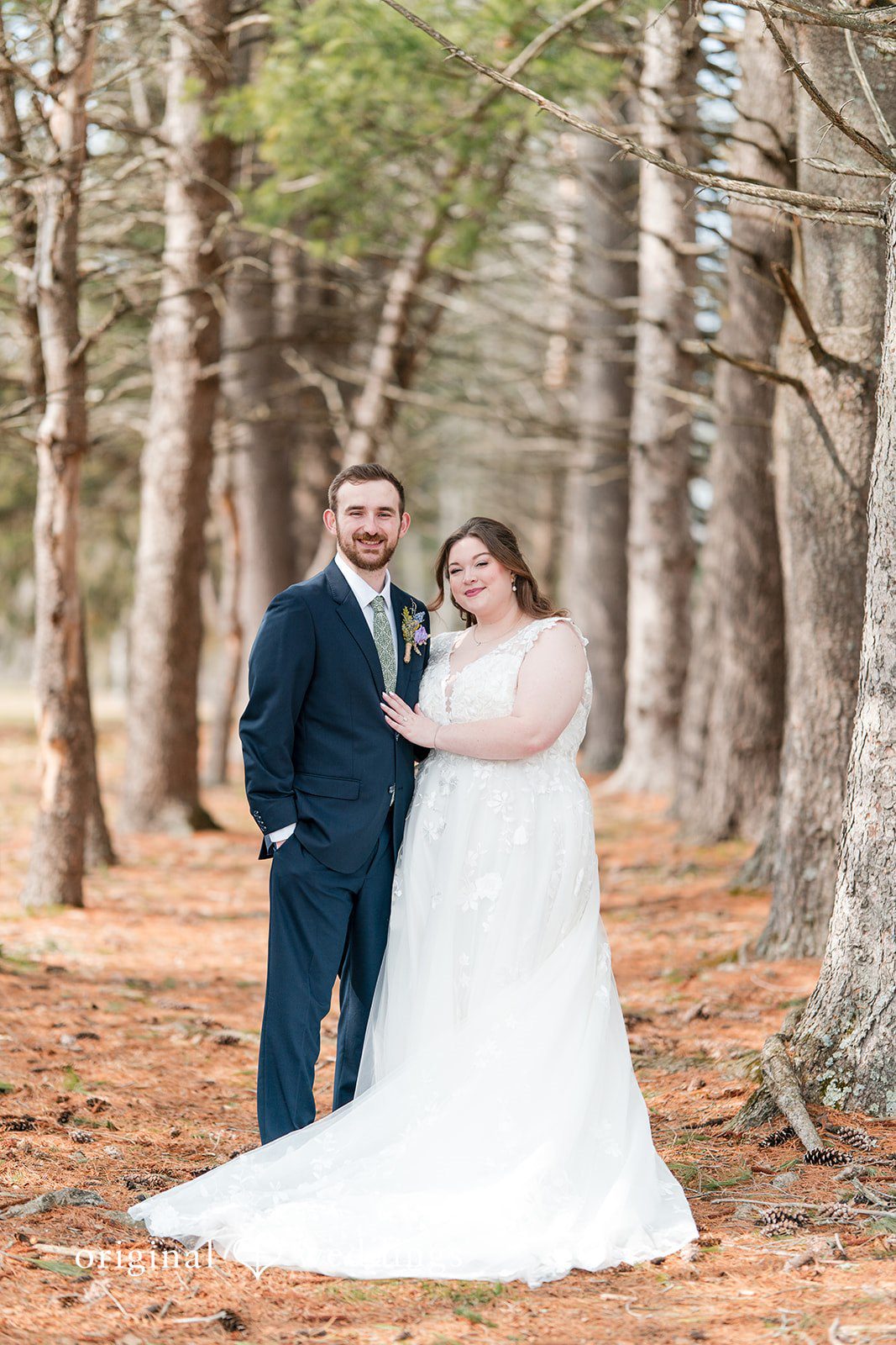 Romantic forest wedding portrait at Perona Farms