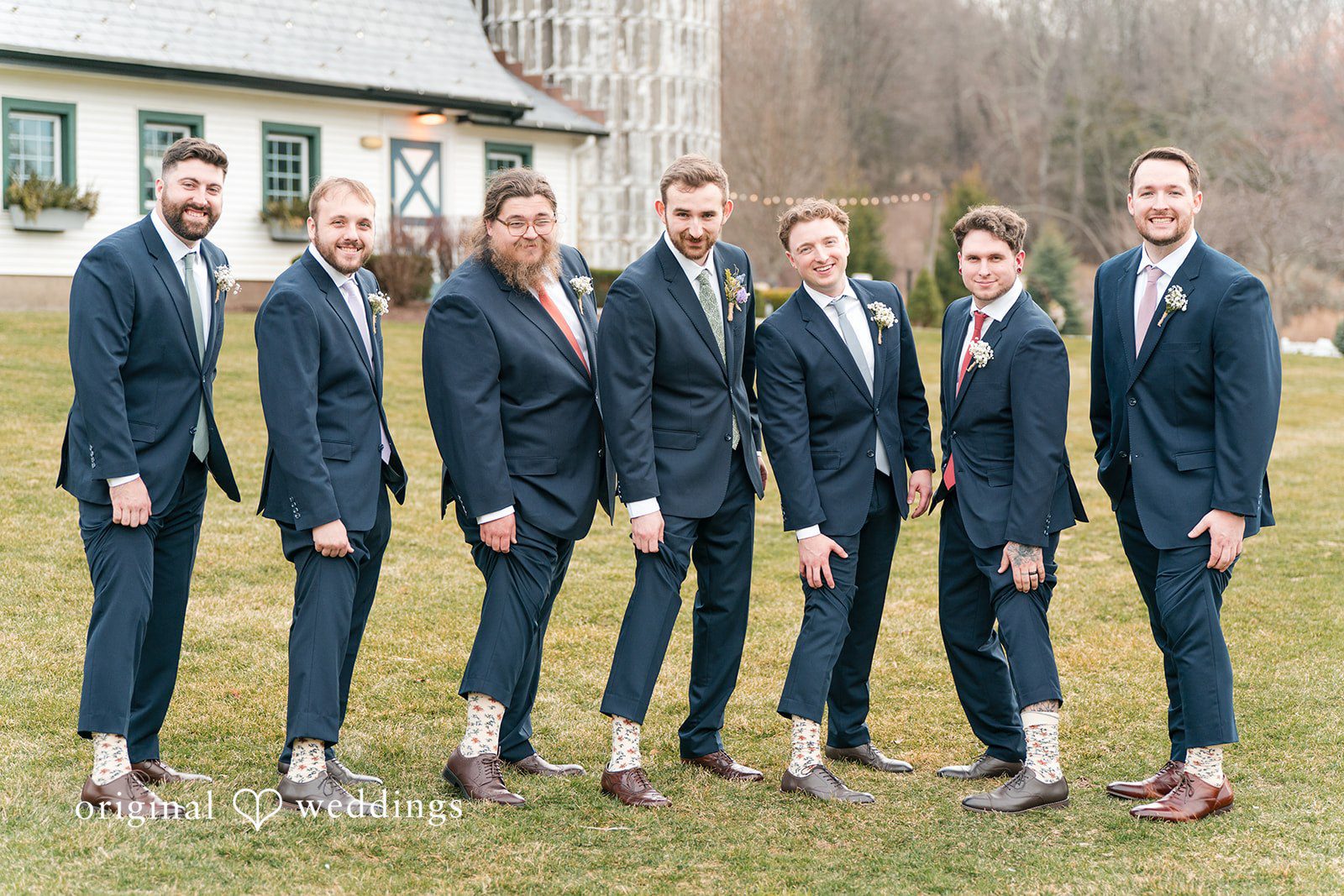 Groom with groomsmen at Perona Farms