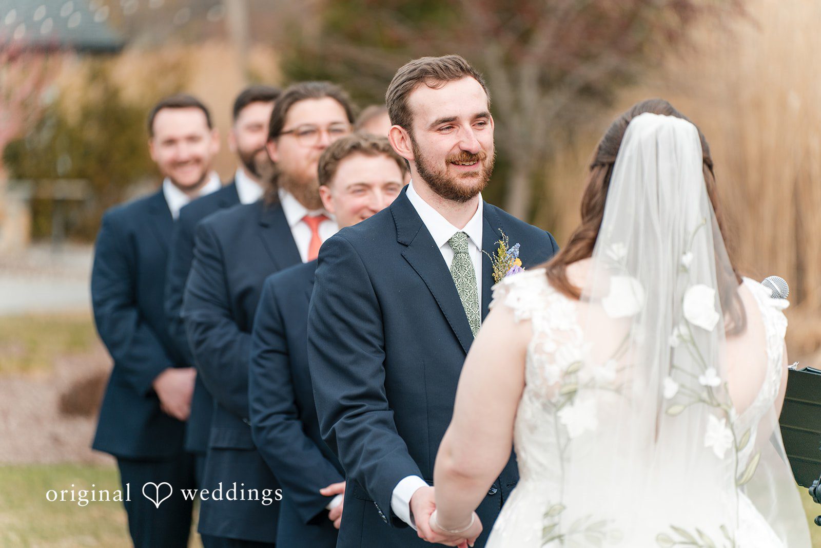 Romantic wedding ceremony moment