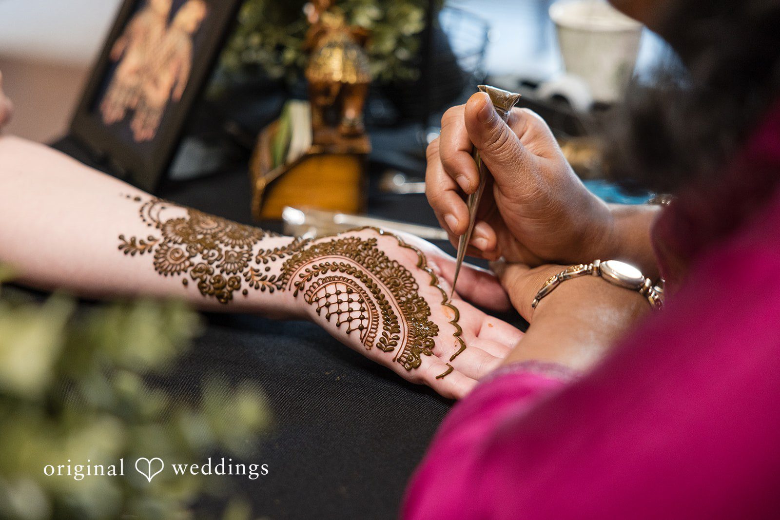 Taylor + Yash Elegant engagement mehndi design