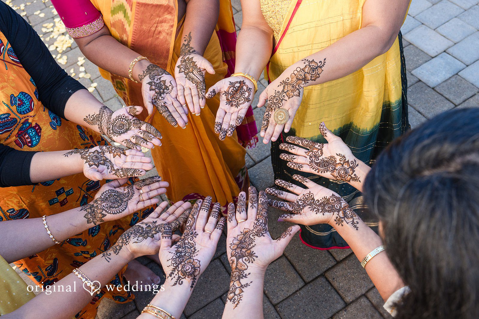 Taylor + Yash Family mehndi hand details