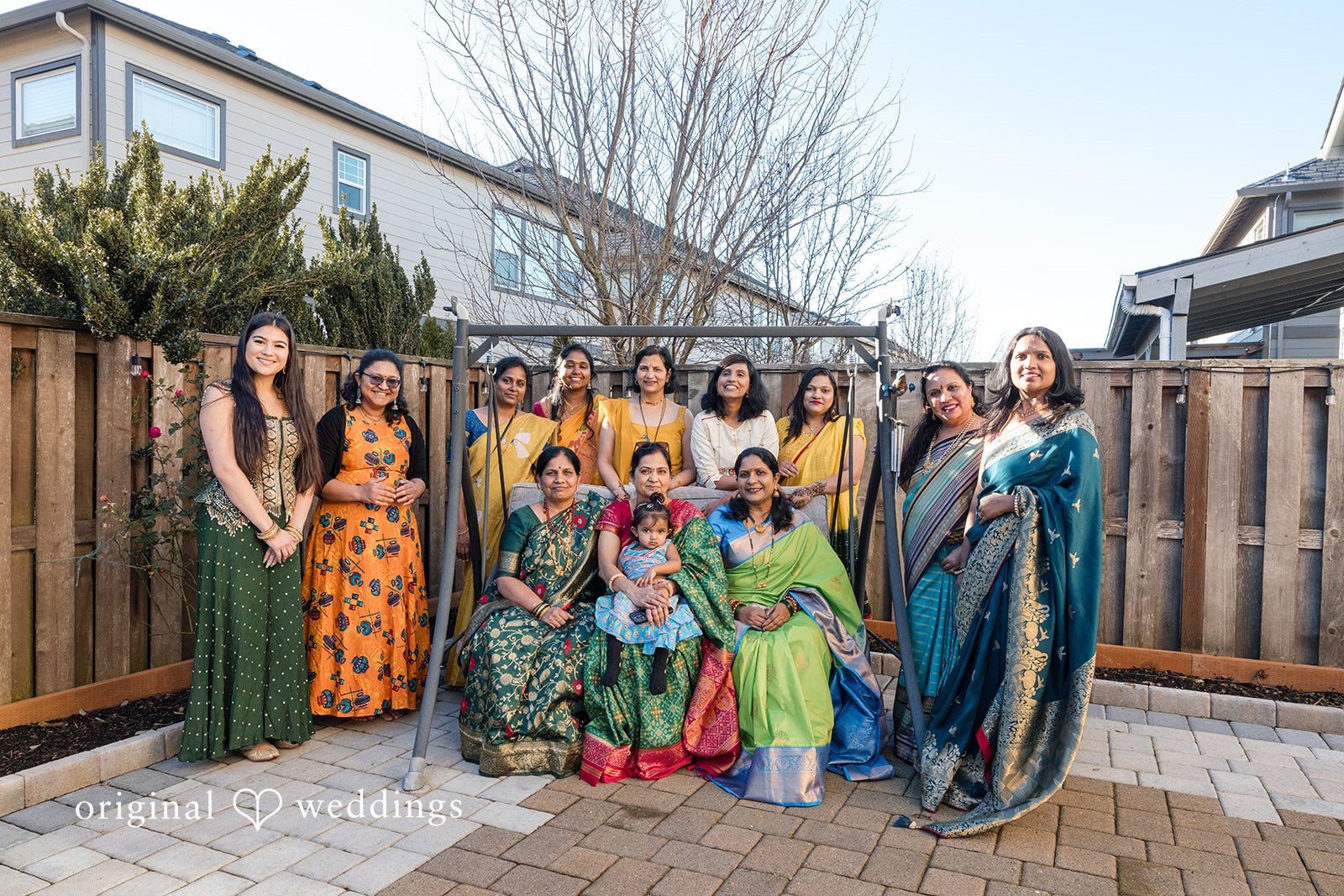 Taylor + Yash Traditional family gathering picture
