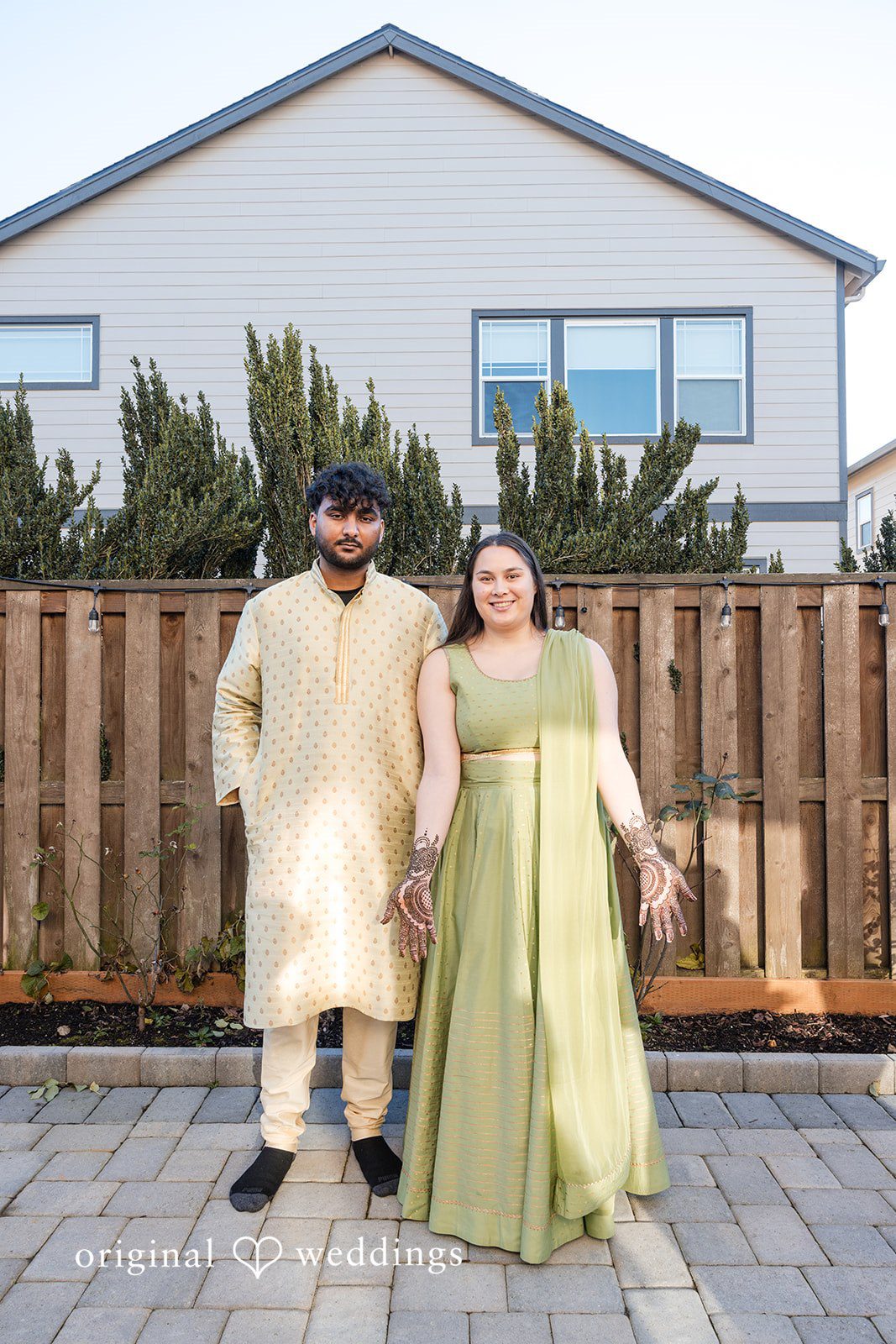 Taylor + Yash Couple engagement portrait captured by Portland Engagement Photographers from Original Weddings