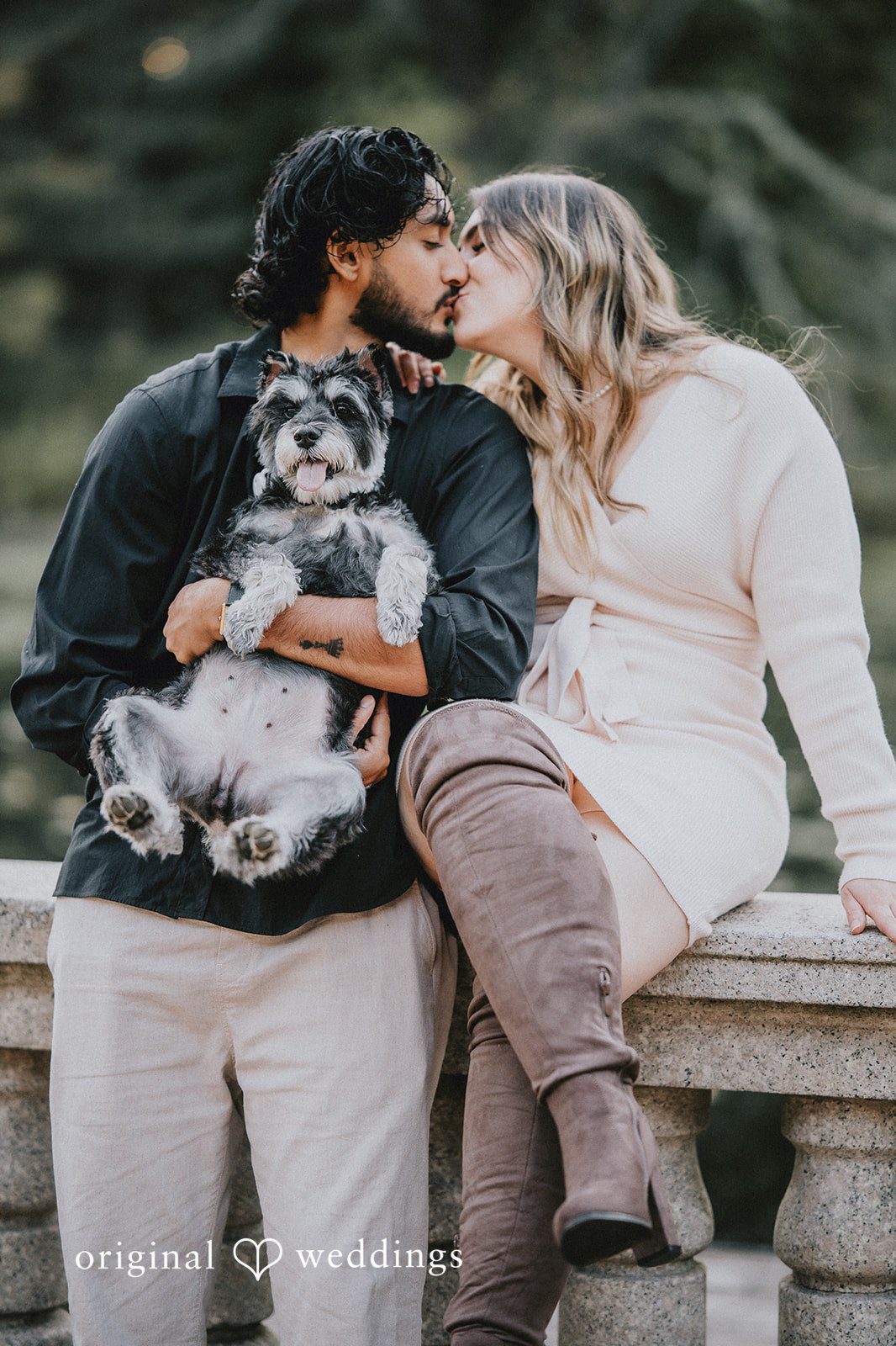 Romantic kiss moment of couple