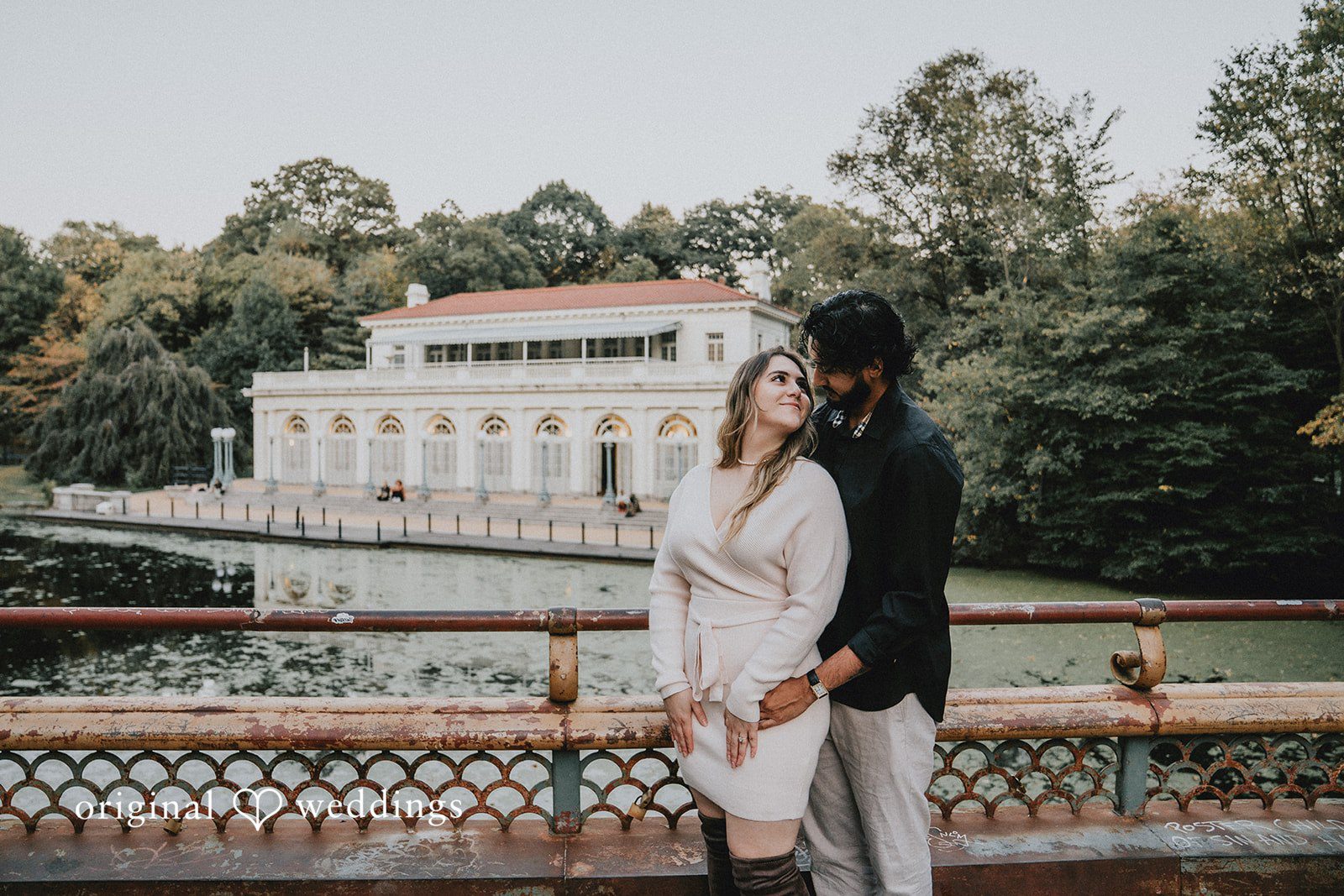 Beautiful picture of couple with beautiful background at Prospect Park