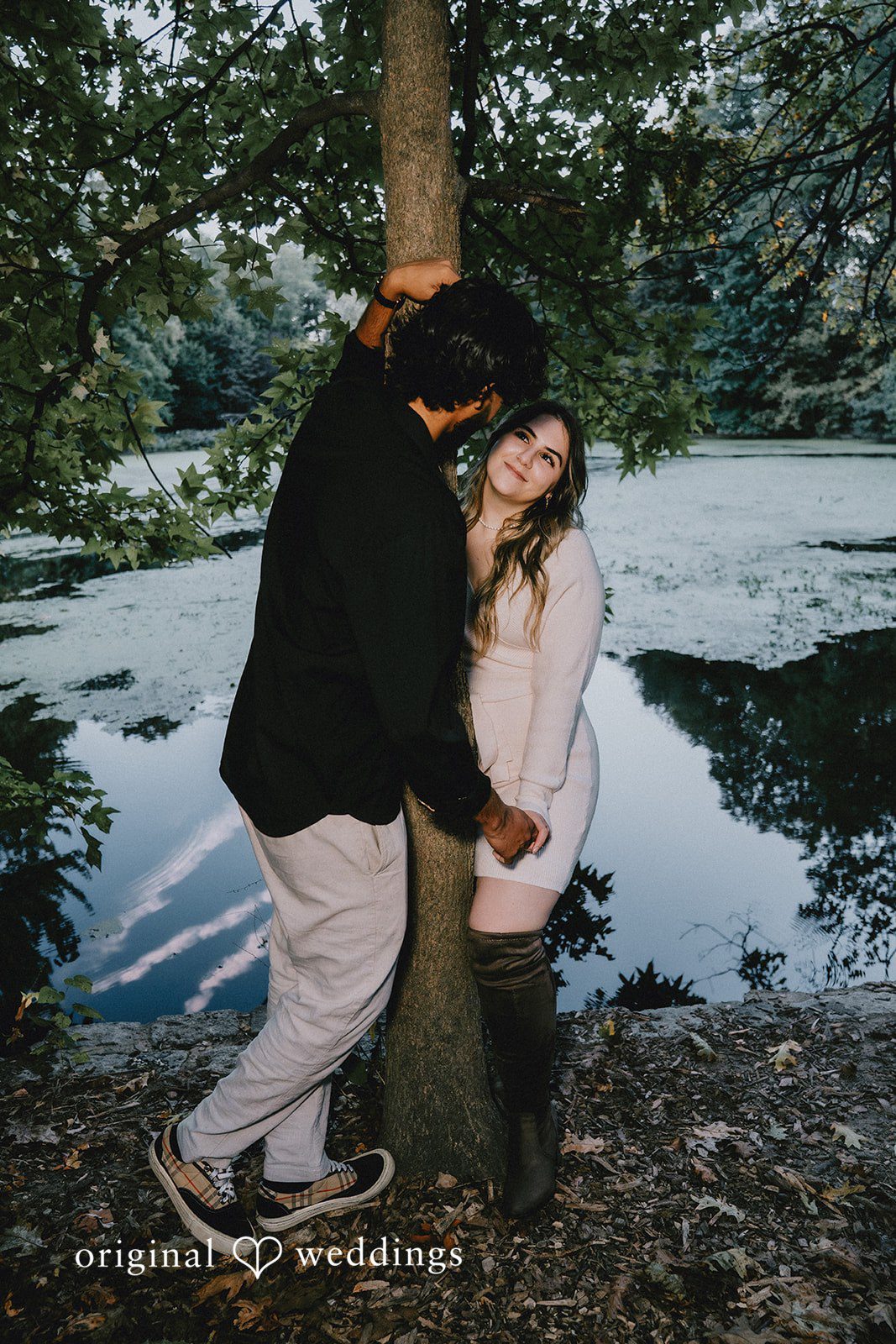 Romantic pose of couple captured by original weddings