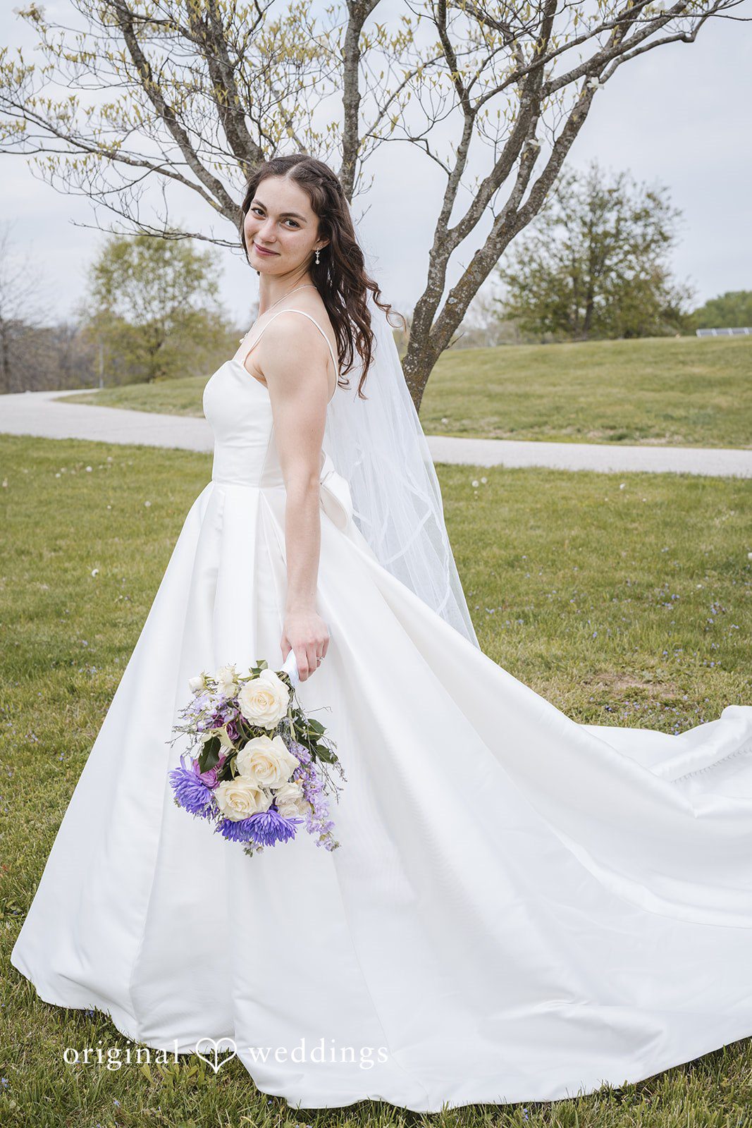 Samantha + Ryan Bridal portrait outdoors before the wedding ceremony