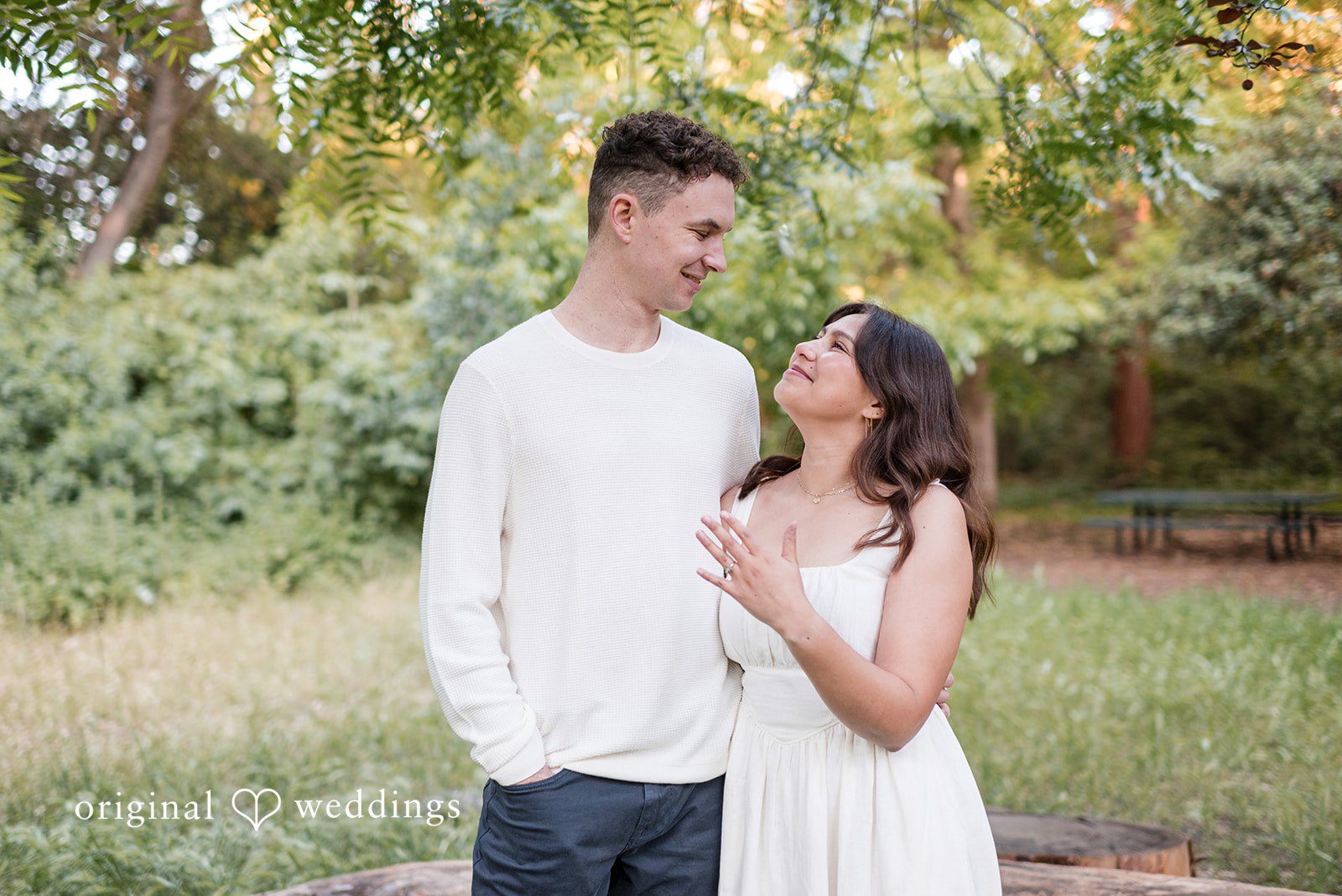 Gabriela + Jack We captured a beautiful portrait of the couple at Redwood Grove Nature Preserve in our San Francisco engagement photography at Original Weddings
