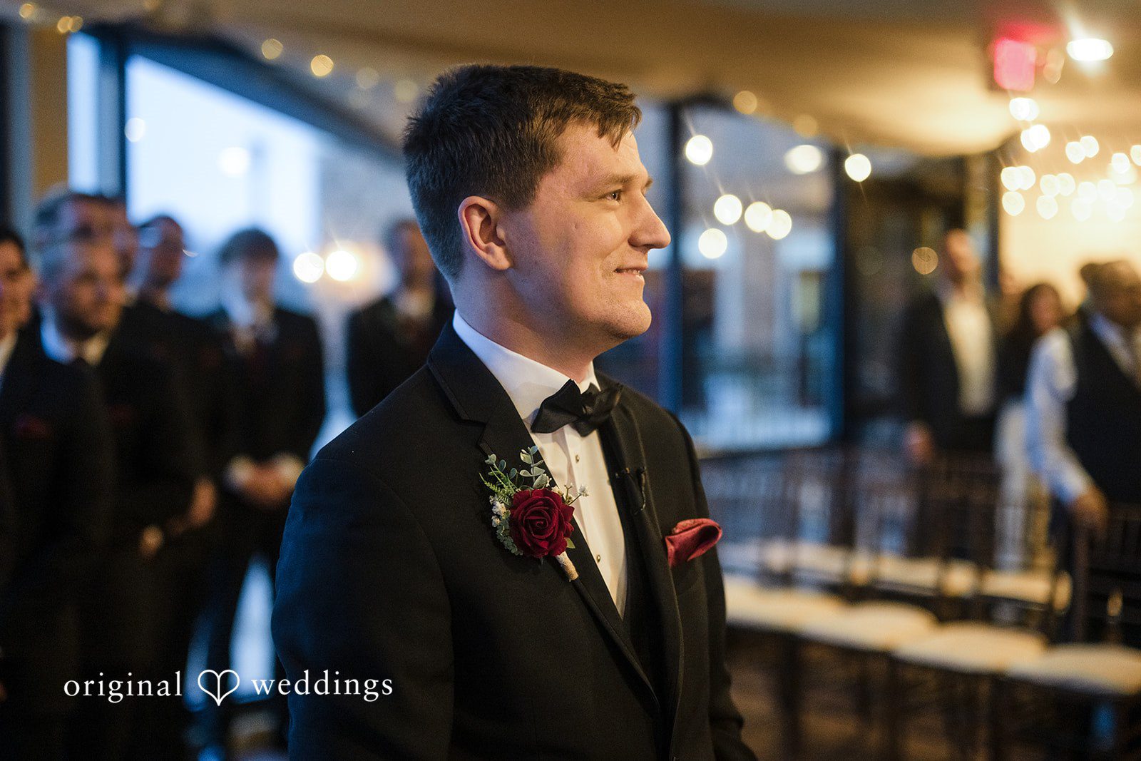Emotional groom reaction during the ceremony