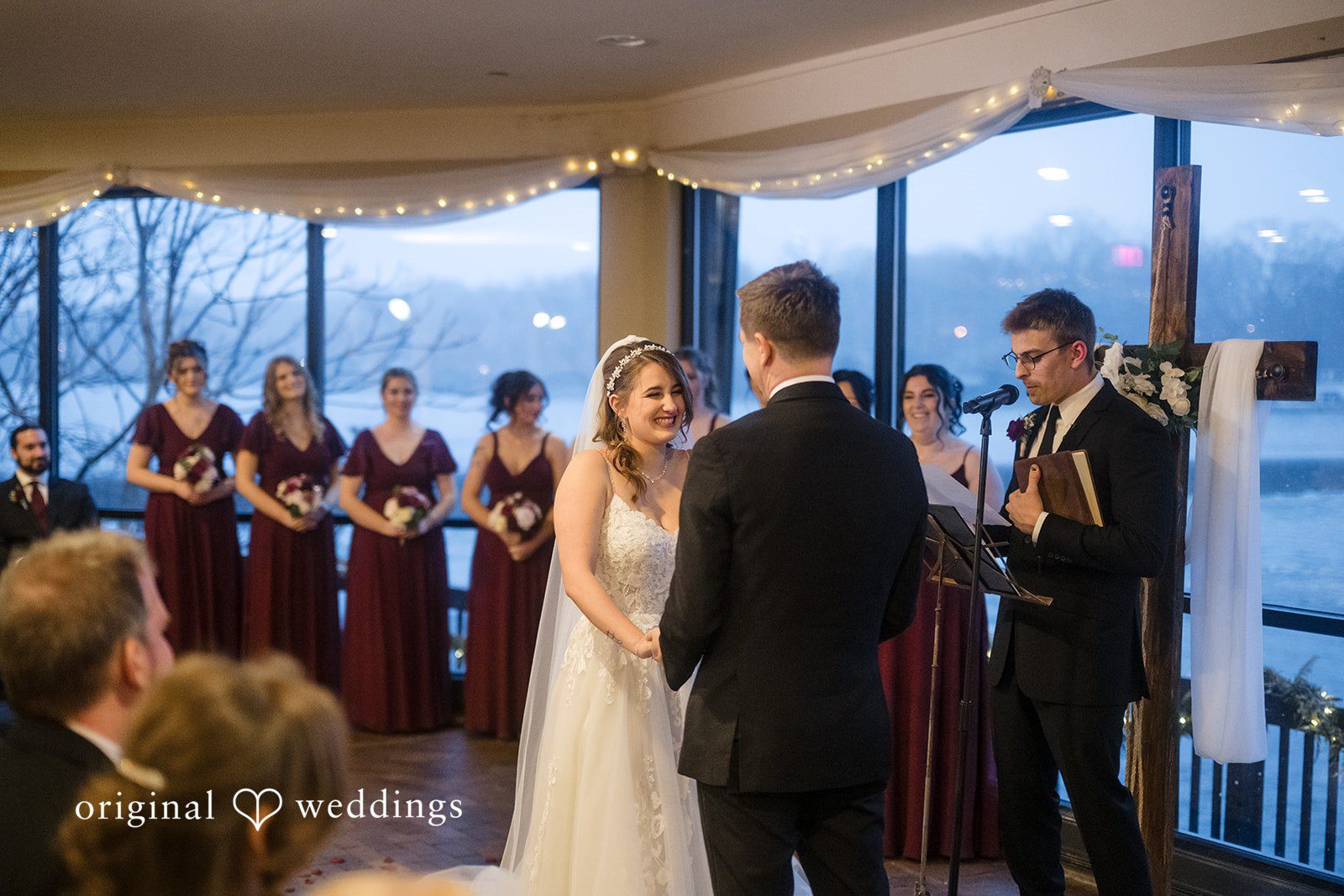 Bride and groom exchanging vows during the ceremony
