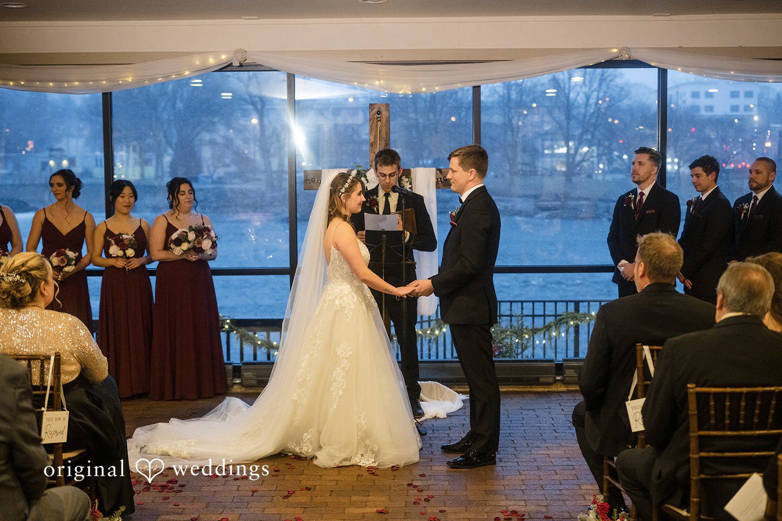 Romantic ceremony kiss captured by Chicago Wedding Photographers