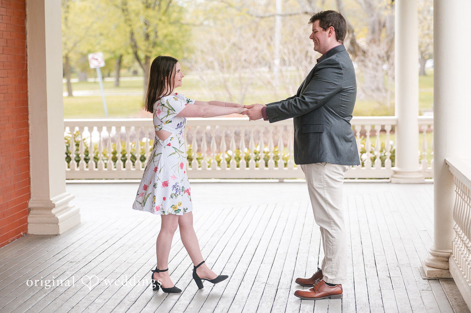 Emotional couple close-up while holding hands at Roger Williams Park