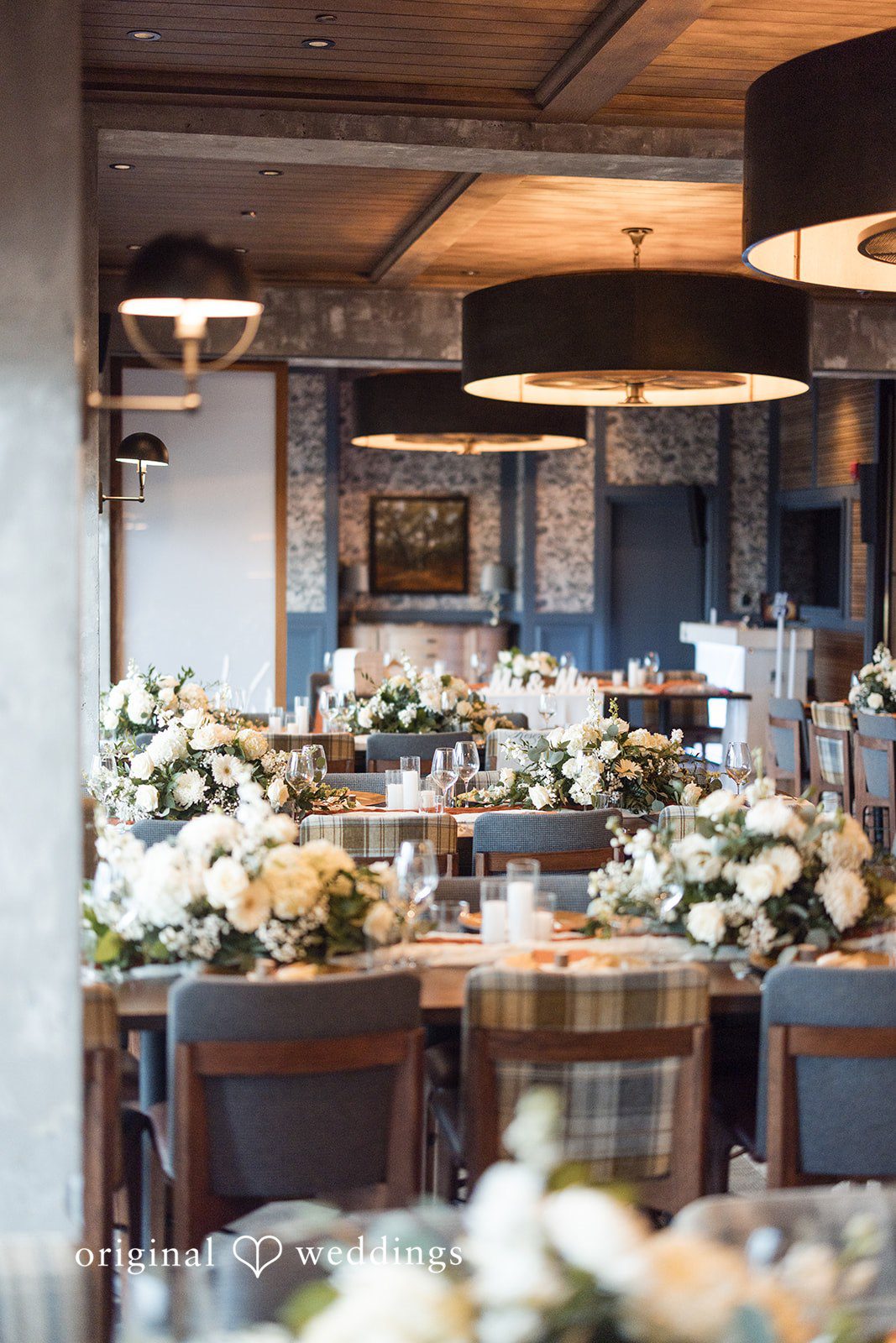 Stylish reception dining setup at Rye Street Tavern