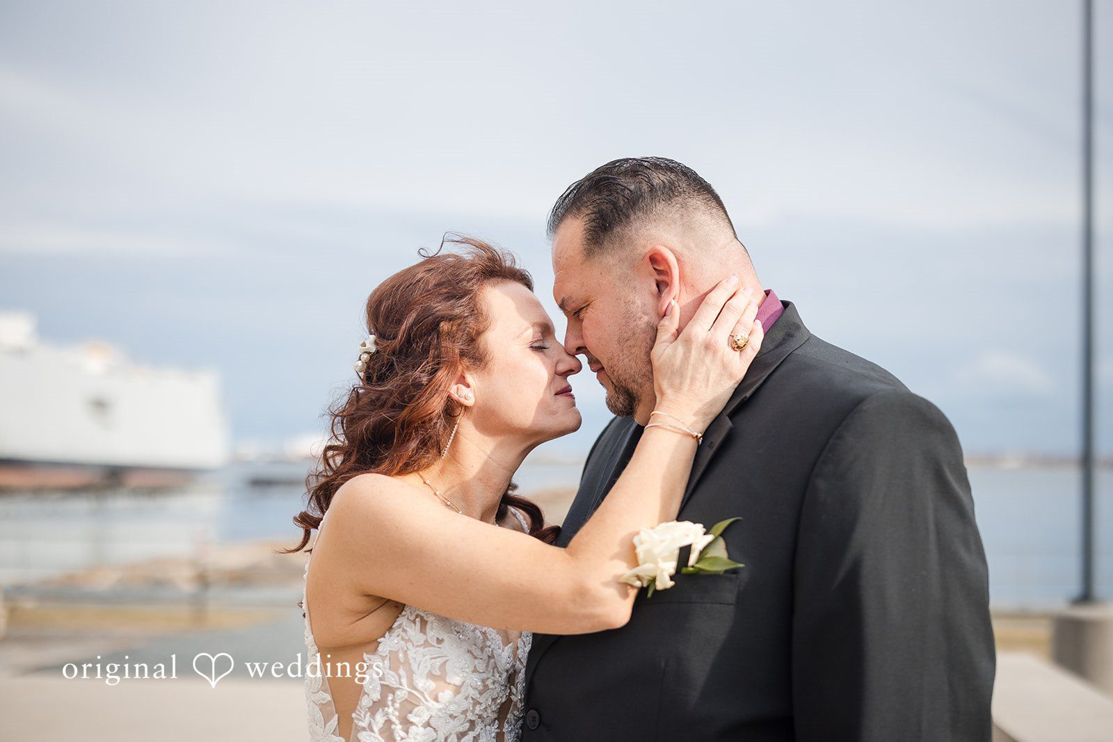 Beautiful close connection shot of bride and groom