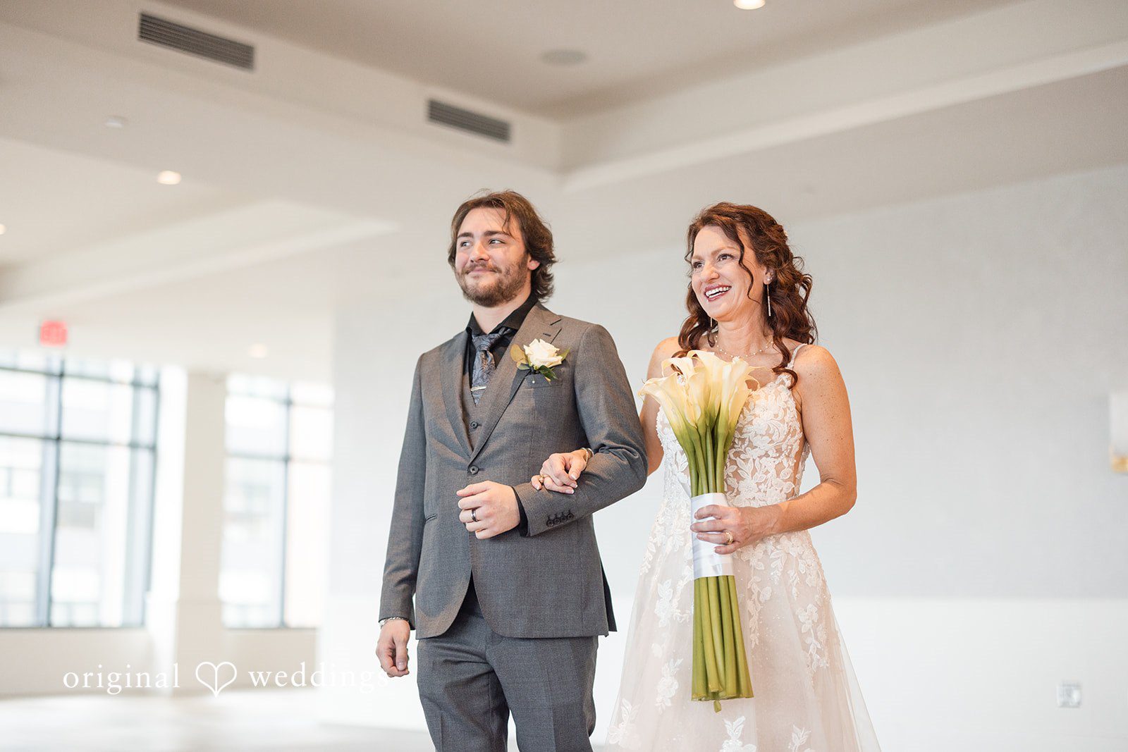 Romantic bridal entrance moment captured on wedding day