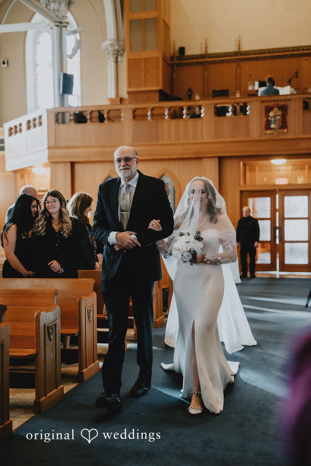 Mary + Ryan Bride walking down the aisle for ceremony at Saphire Estate