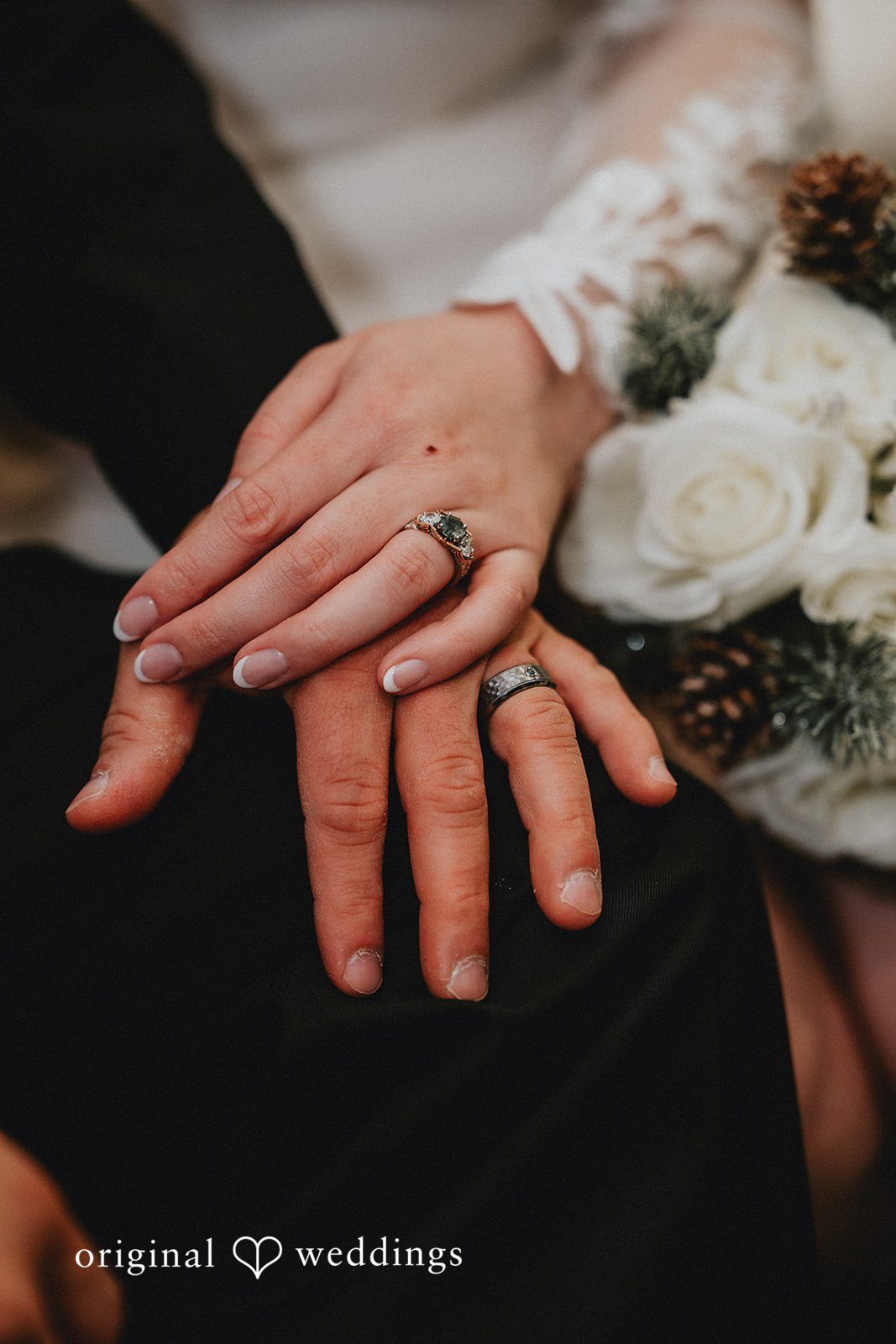 Mary + Ryan Wedding rings pictures of bride and groom