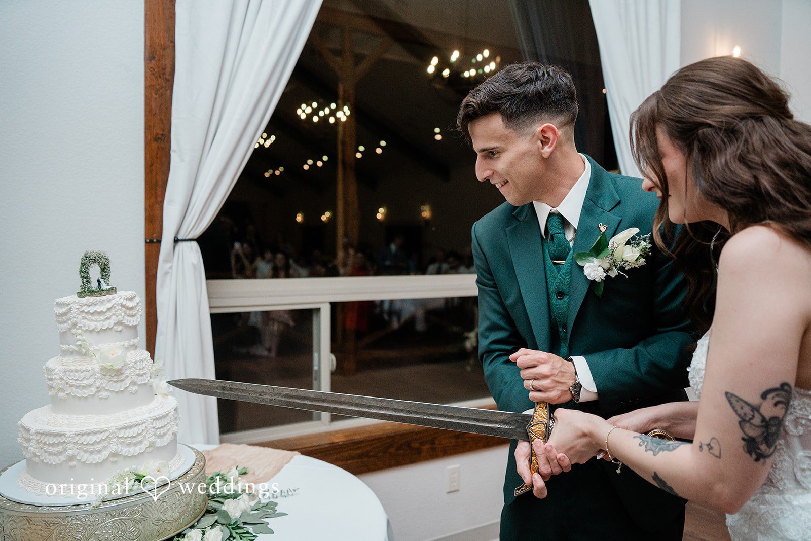 Gavin + Kayleigh The couple cuts their cake