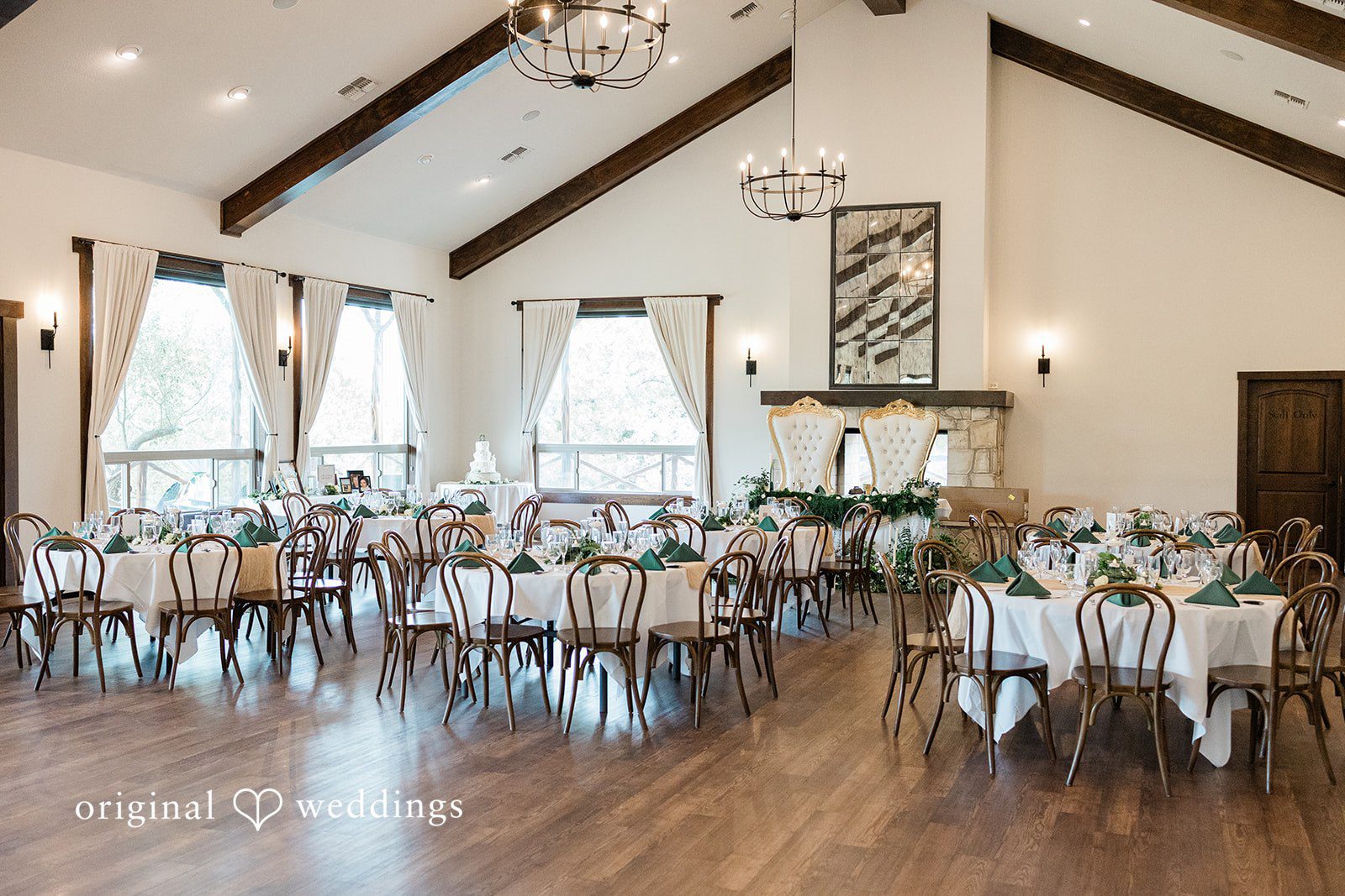 Gavin + Kayleigh The reception ballroom at Scenic Springs