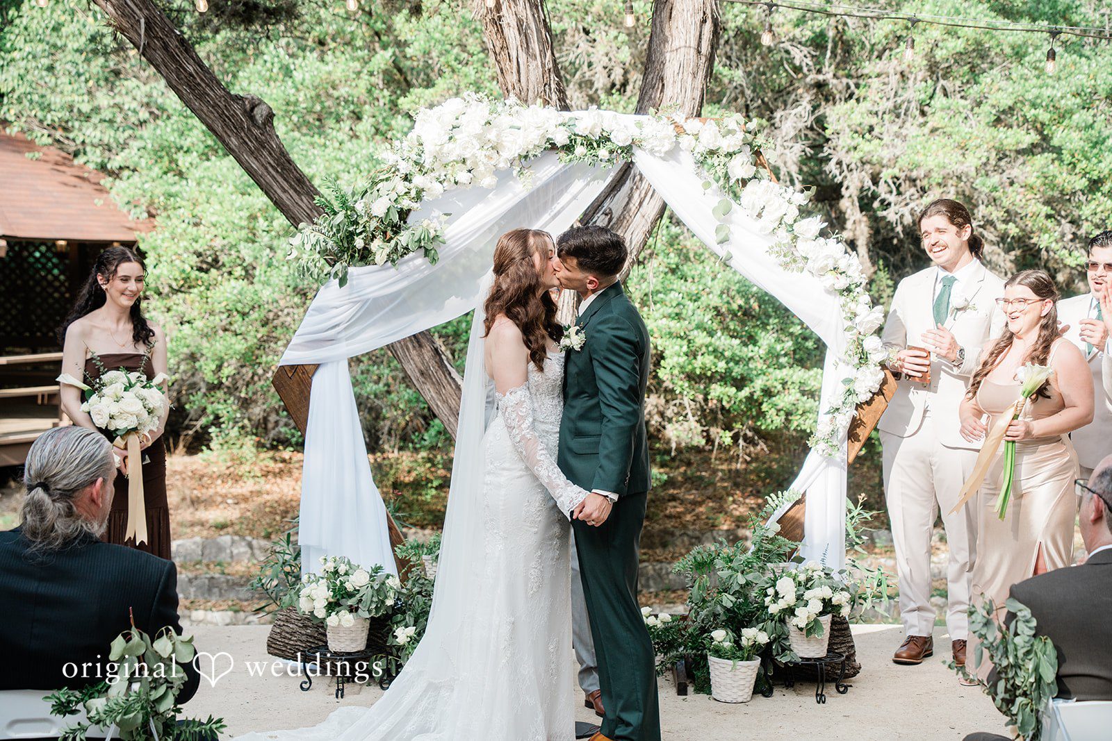 Gavin + Kayleigh The couple seals their union with a kiss