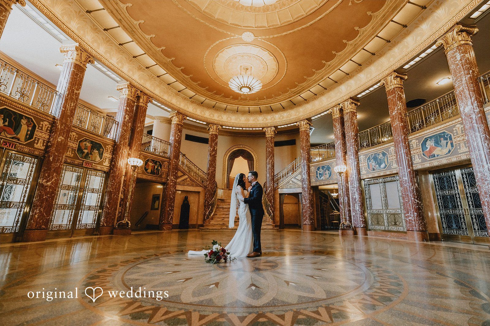 Daniel + Erica Romantic indoor portrait of the bride and groom together