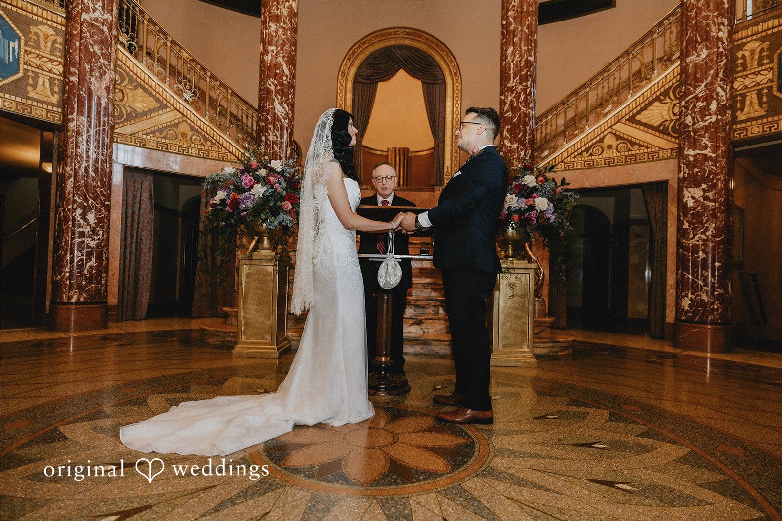 Daniel + Erica Couple exchanging vows during the wedding ceremony