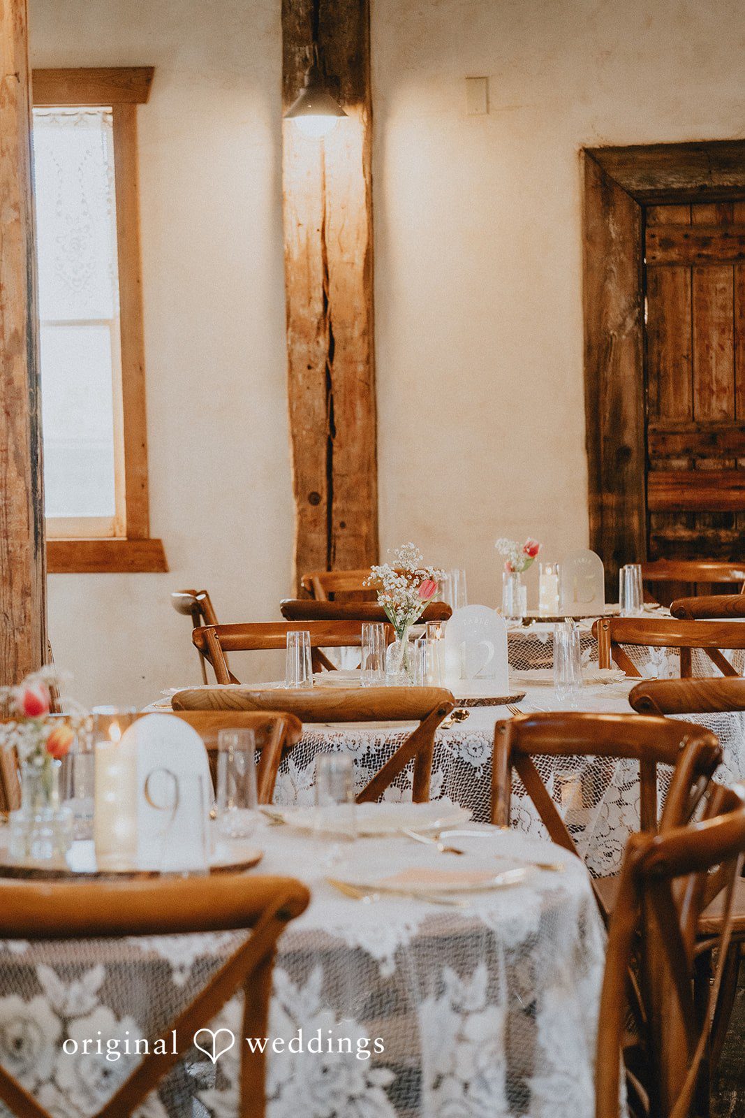 Elegant wedding catering setup at Shenandoah Mill