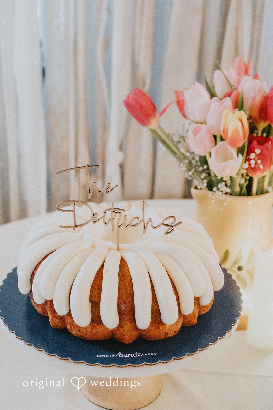 Beautiful wedding cake with elegant frosting and floral decor at Shenandoah Mill
