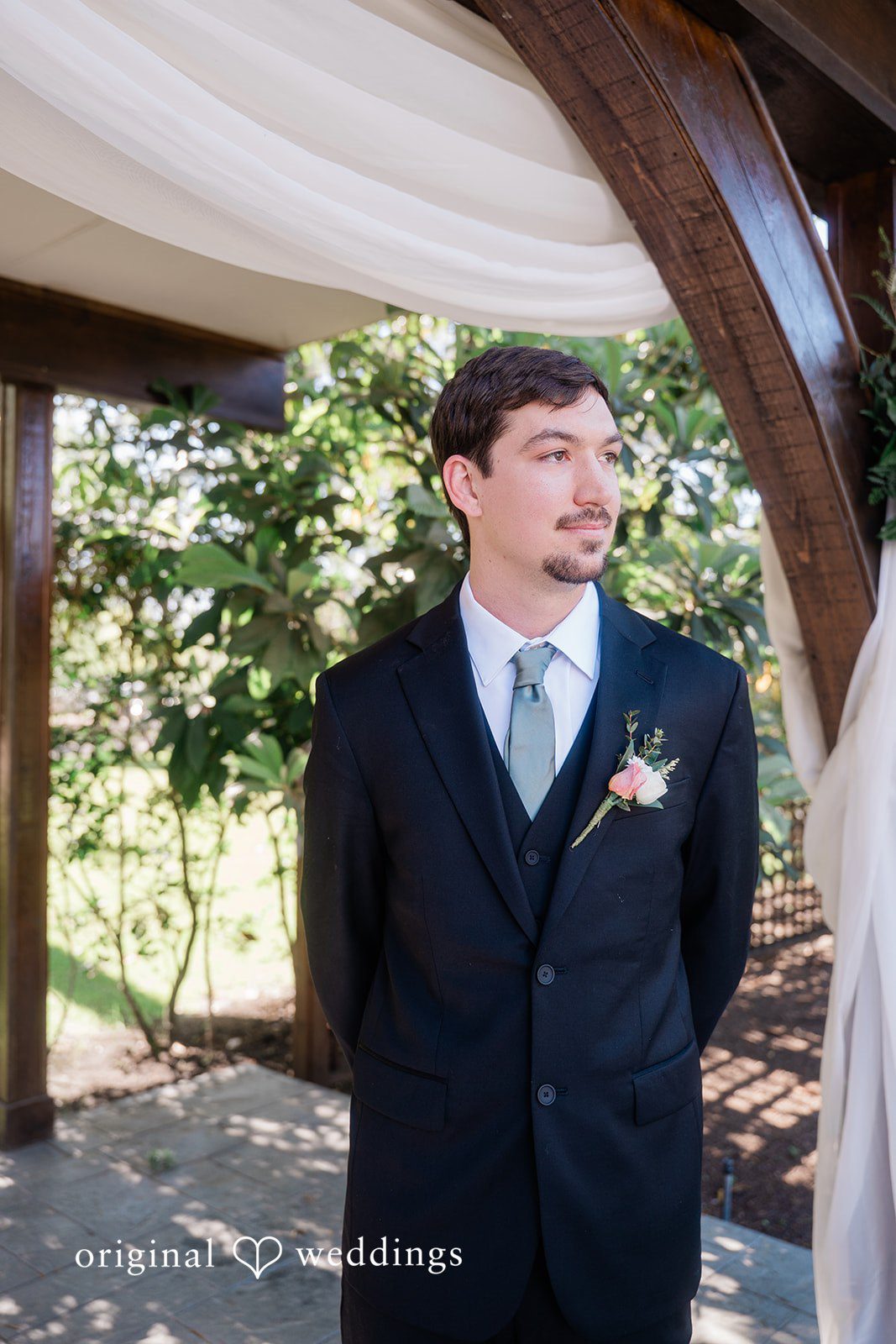 The groom anticipates the bride