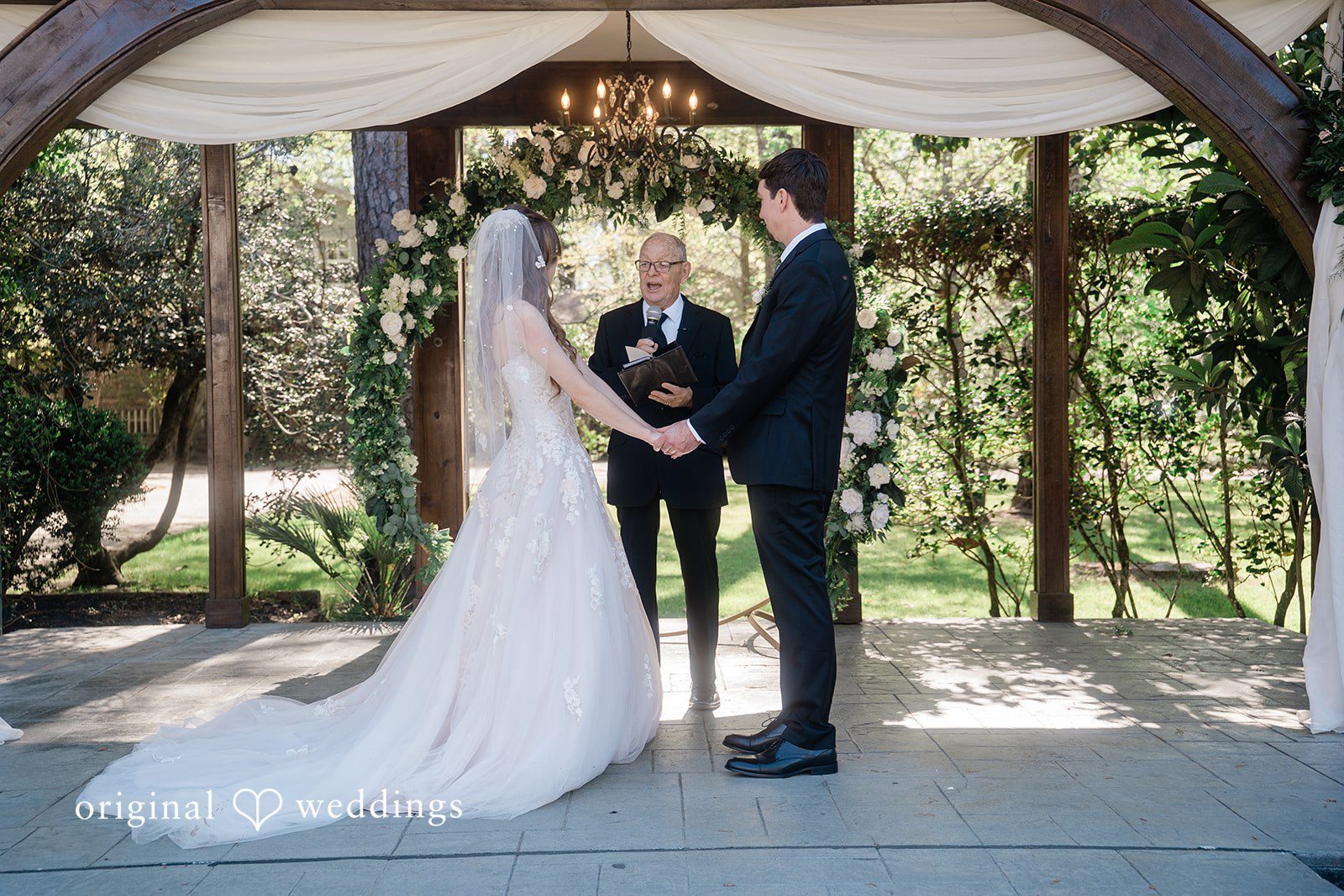 The couple exchanges marital vows