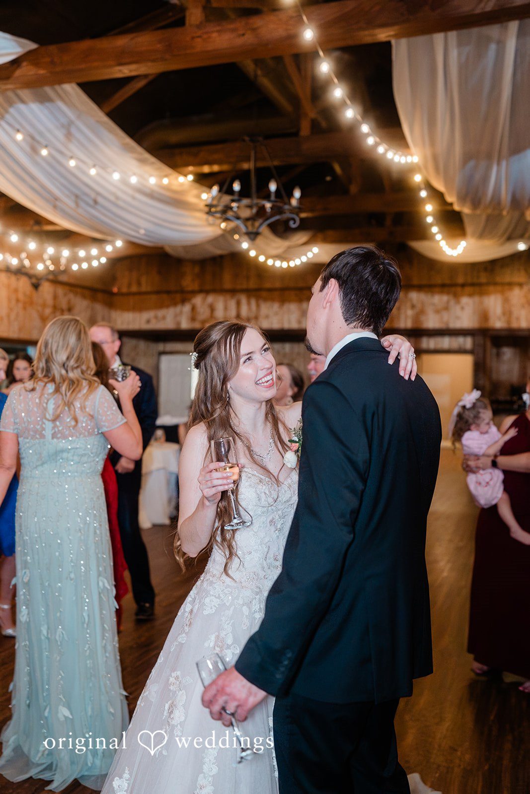 The couple at their wedding reception