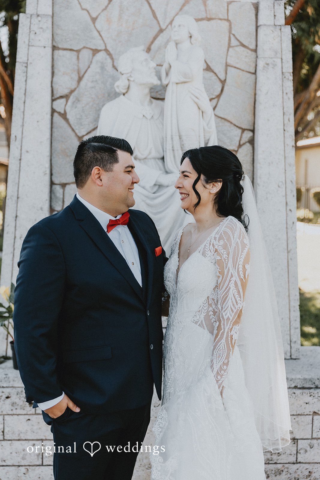 Romantic picture of couple looking at each other happily