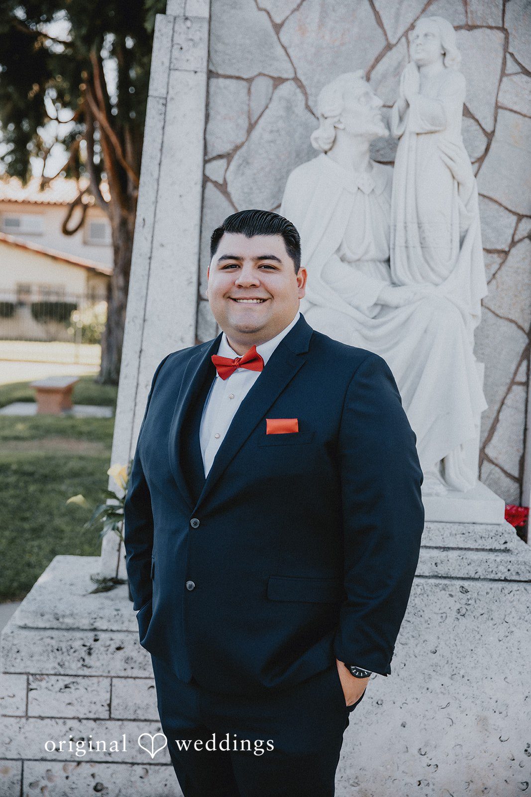Elegant picture of groom at Sierra La Verne