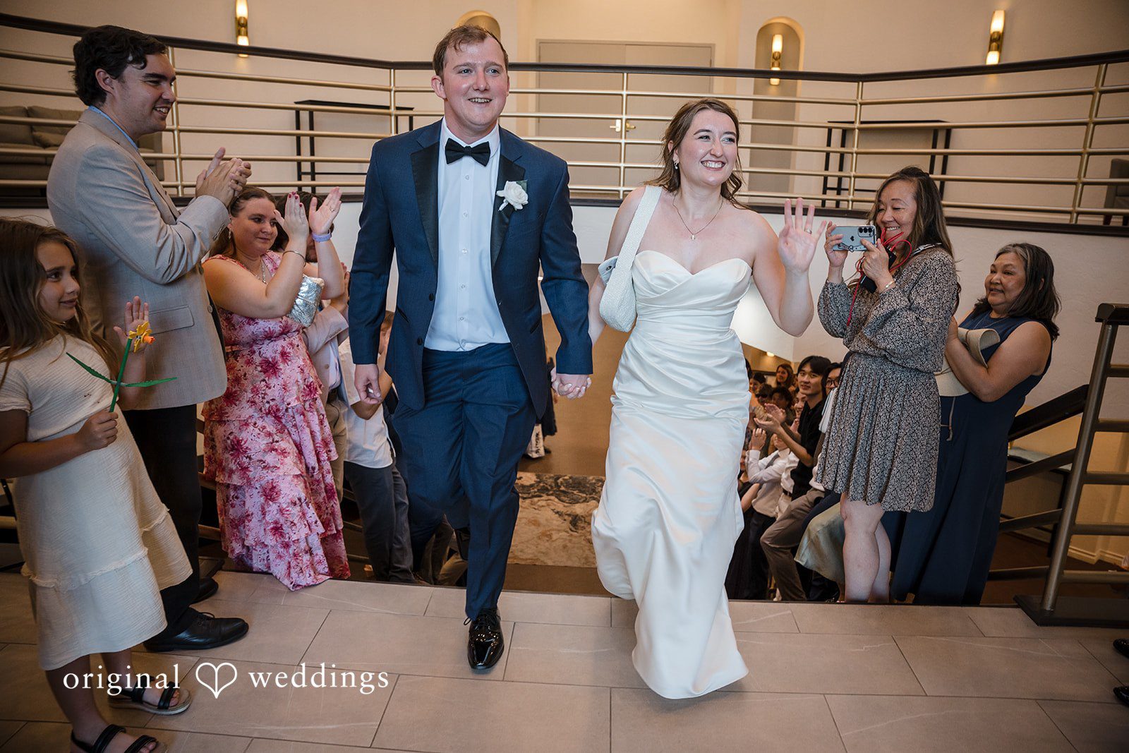 Bride and groom leaving the reception together at the end of the night