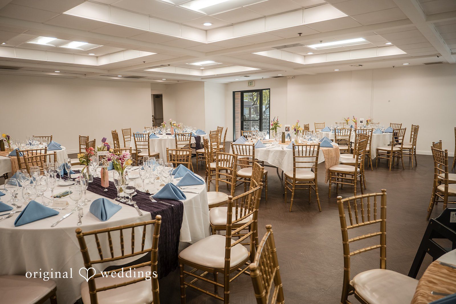Empty reception area before the wedding celebration begins