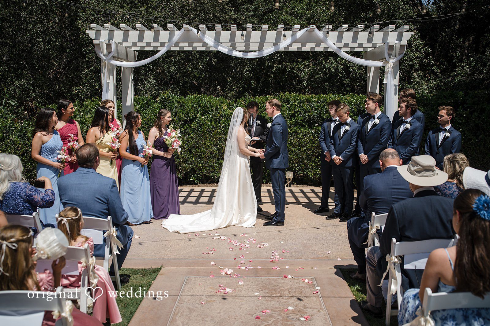 Bride and groom standing together during the wedding ceremony