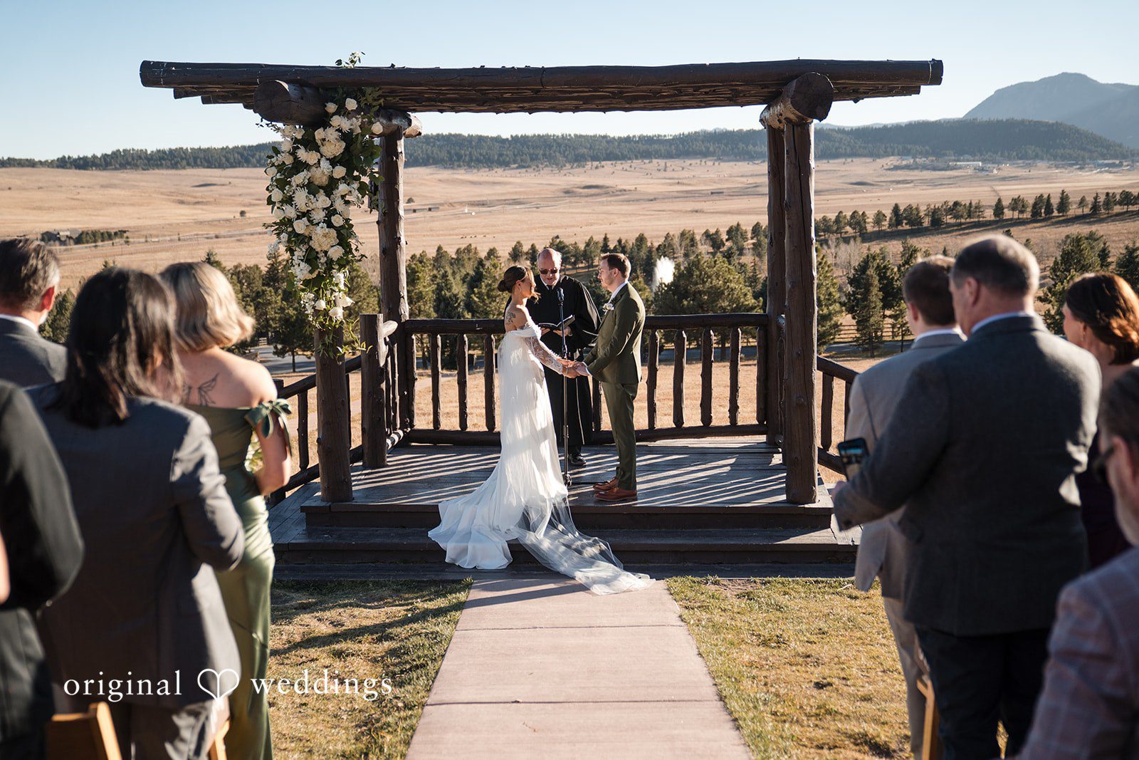 Bride and groom exchanging vows during the ceremony