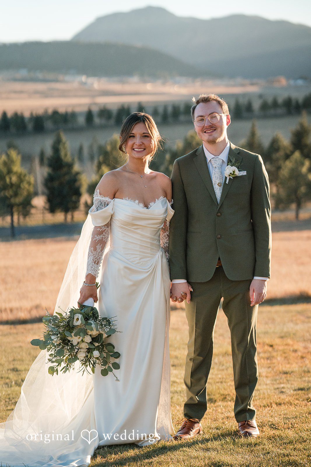 Emotional first look moment between the bride and groom
