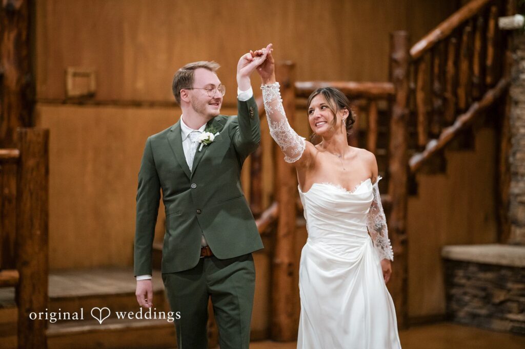Couple dancing together during the wedding reception
