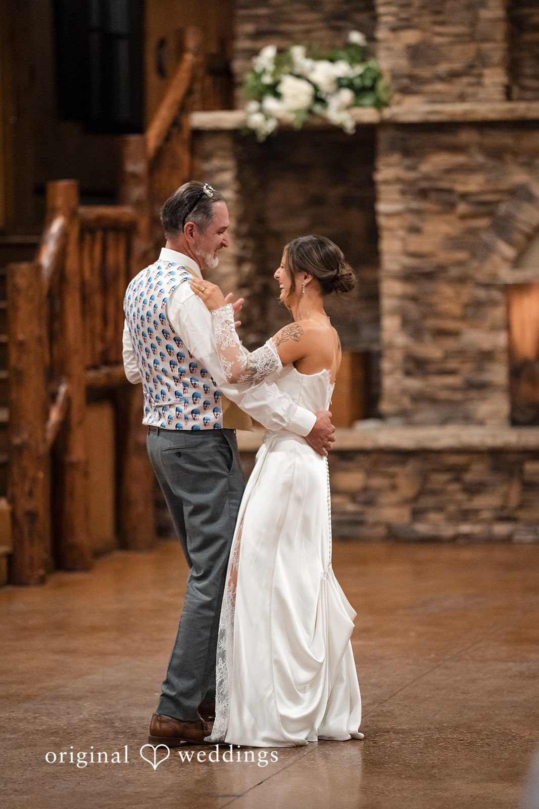 Bride dancing with her father during the wedding celebration