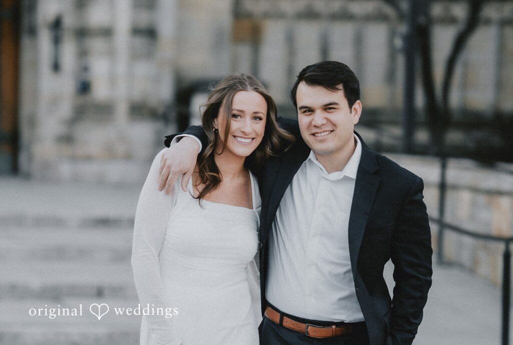 Engagement photography services by original weddings at Sterling Library at Yale capturing beautiful picture of couple