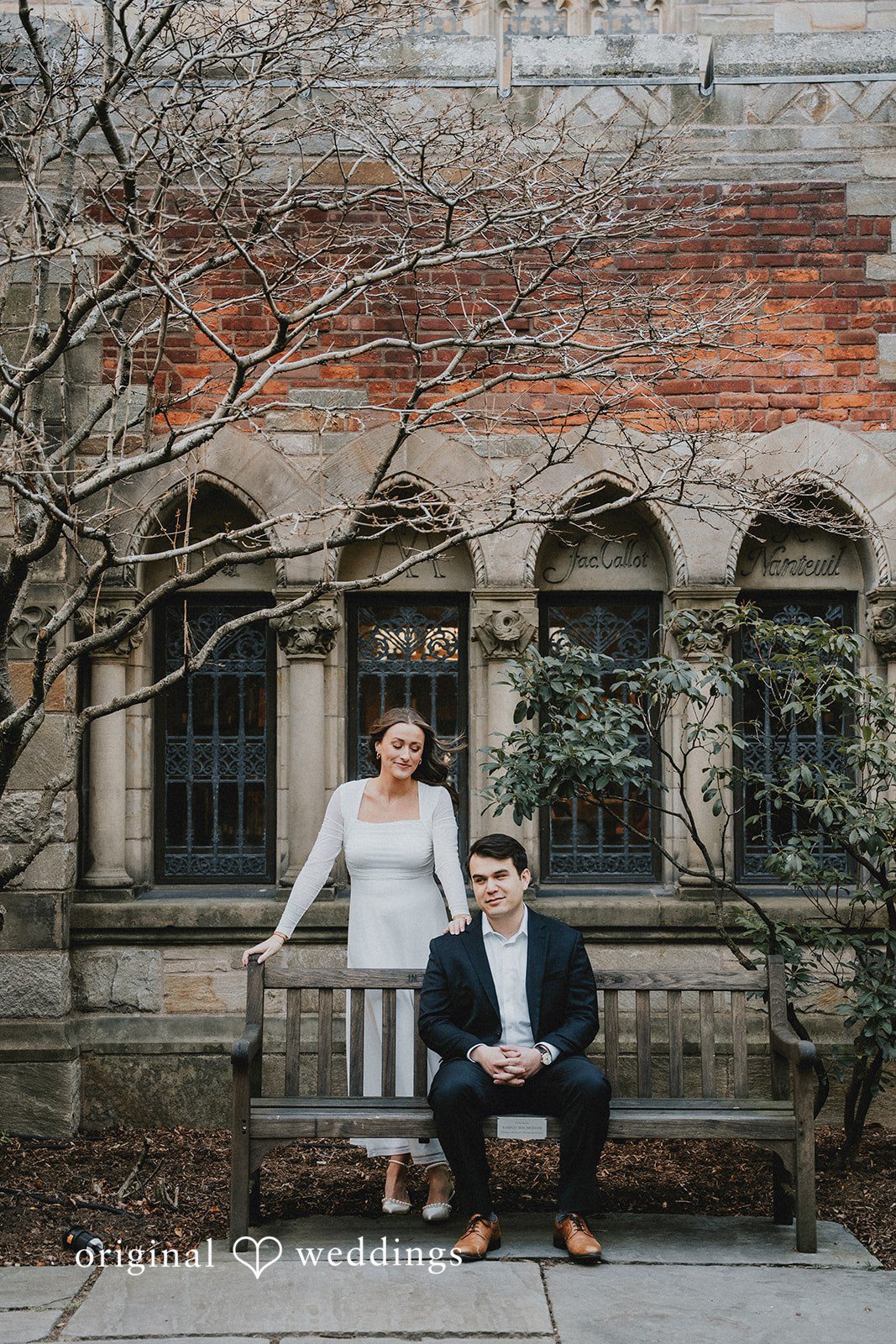Beautiful picture of couple with amazing background at Sterling Library