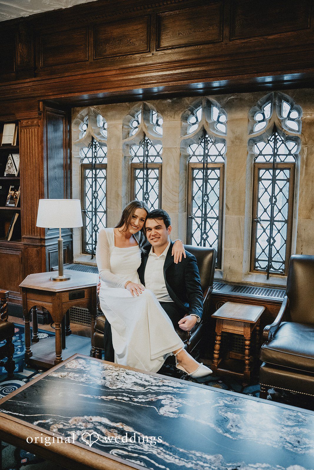 Beautiful pose of couple at Sterling Library