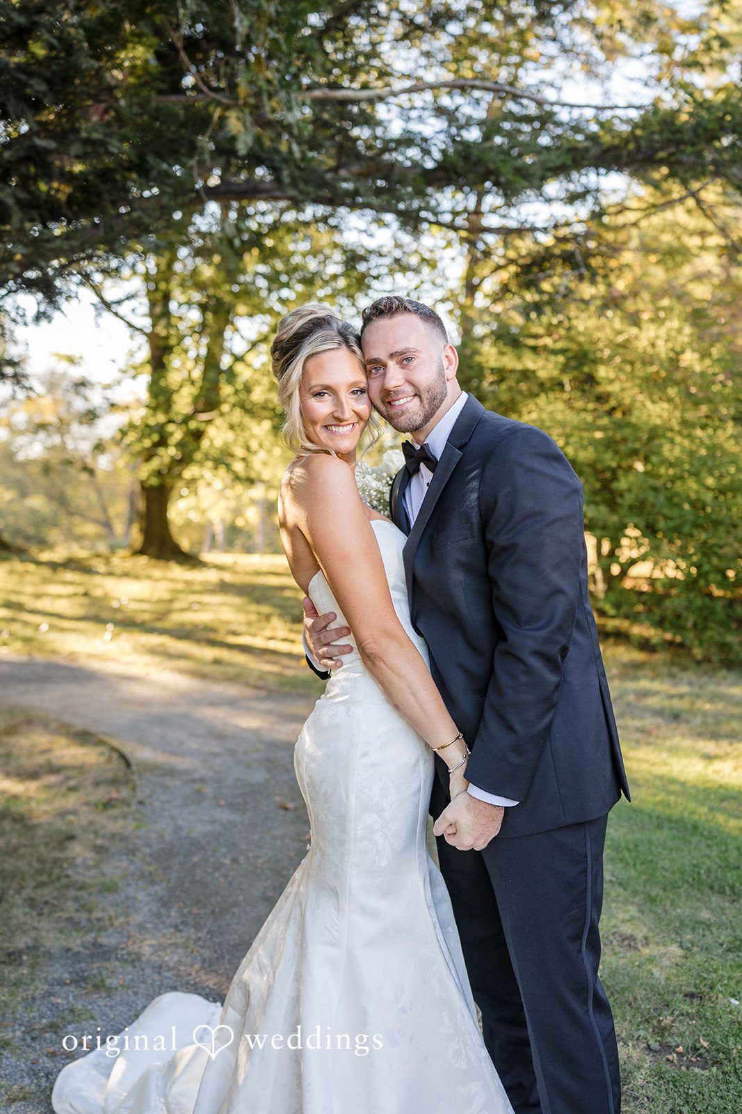 Laura + Nicholas Golden hour couple portrait captured beautifully outdoors at Stevens Estate at Osgood Hill