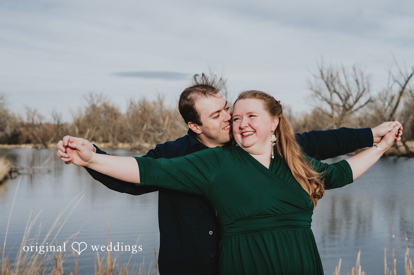 Lovely pose of couple at Stone House