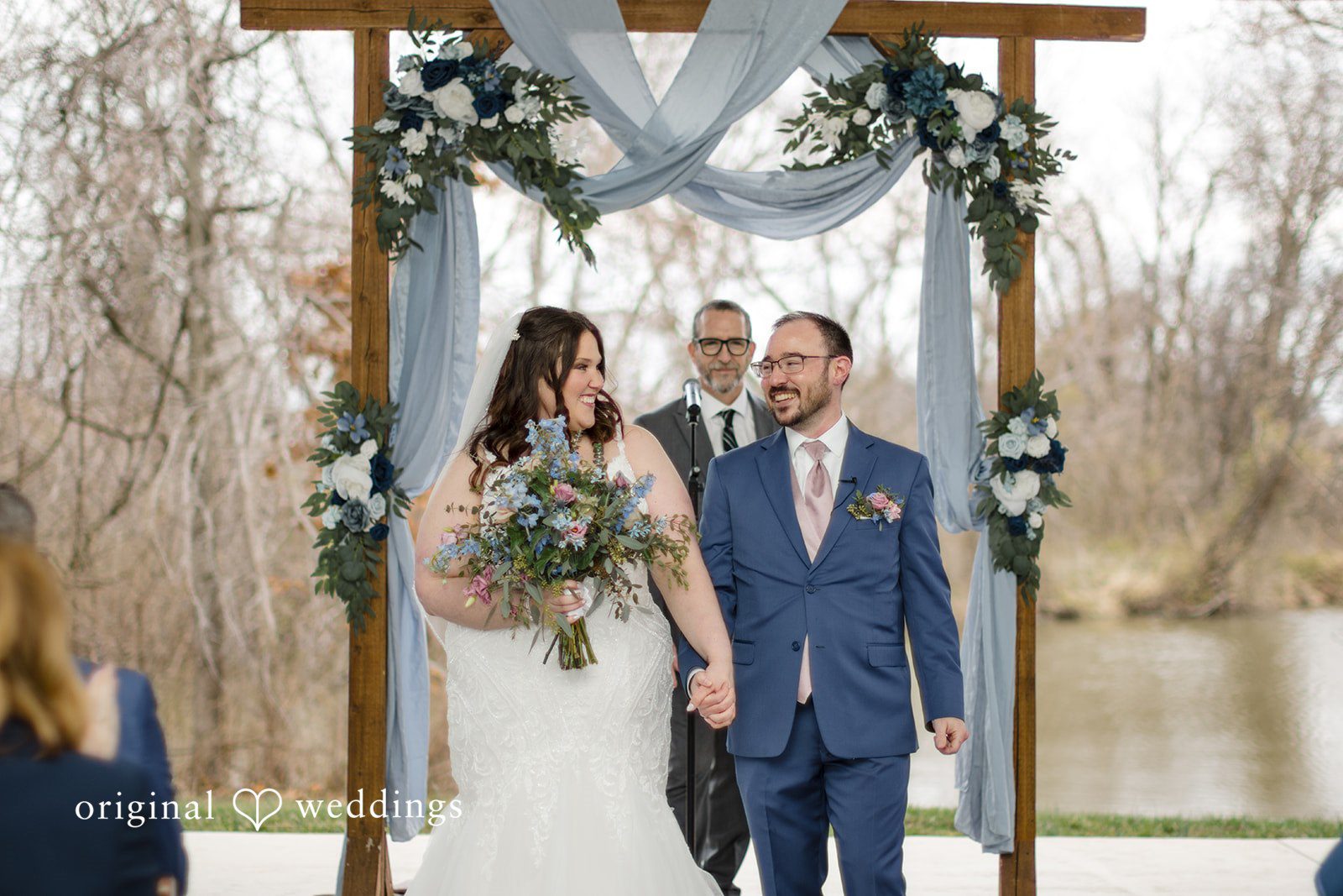 Katrena + Ryan Groom kissing the bride after exchanging vows at the ceremony